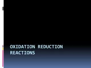 oxidation reduction reactions