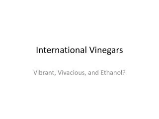 international vinegars