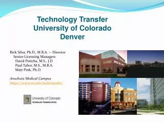 Technology Transfer University of Colorado Denver