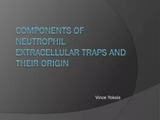 Components of Neutrophil Extracellular Traps and their Origin