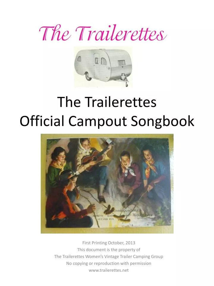 the trailerettes official campout songbook