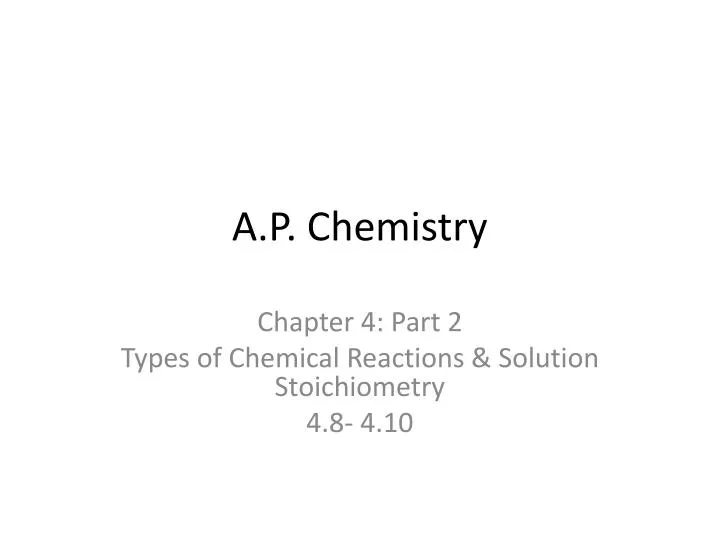 a p chemistry