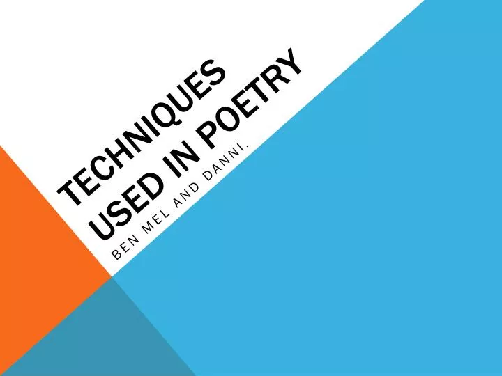 techniques used in poetry