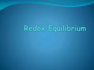 Redox Equilibrium