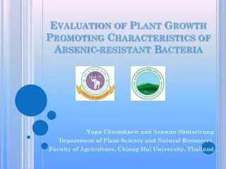 Evaluation of Plant Growth Promoting Characteristics of Arsenic-resistant Bacteria