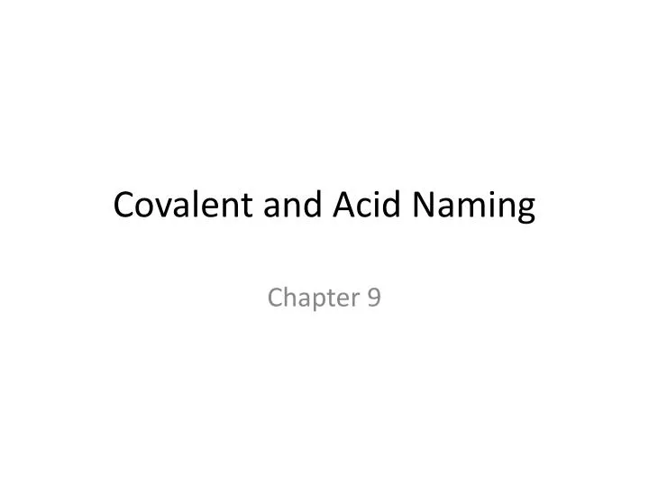 covalent and acid naming
