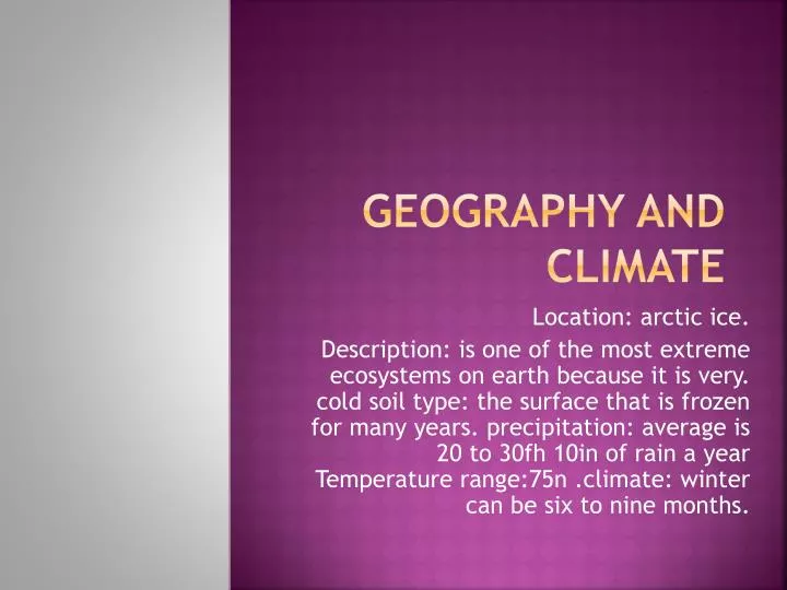 geography and climate