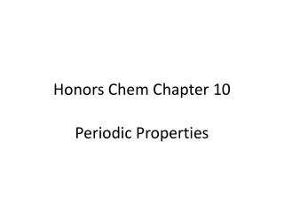 Honors Chem Chapter 10
