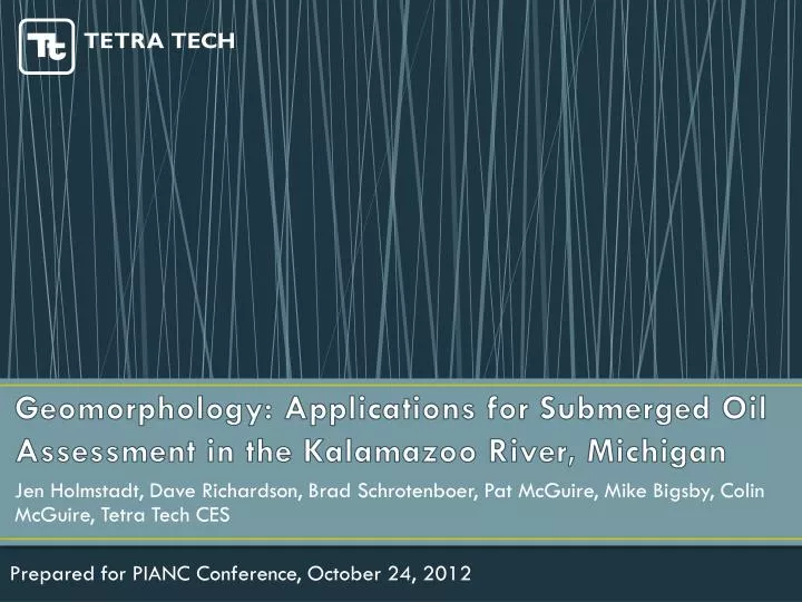 geomorphology applications for submerged oil assessment in the kalamazoo river michigan