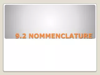 9.2 NOMMENCLATURE