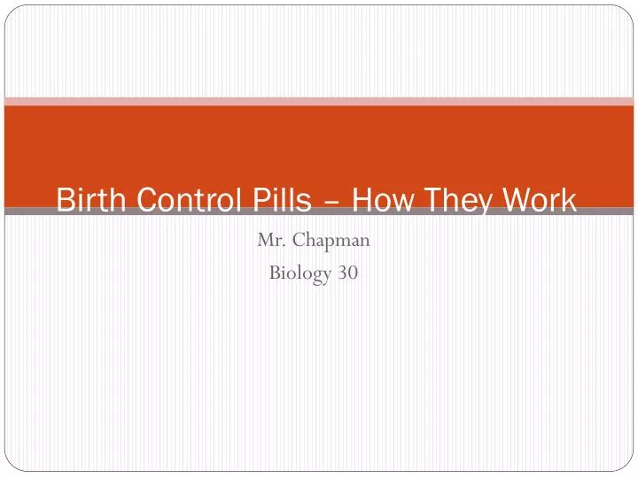 birth control pills how they work