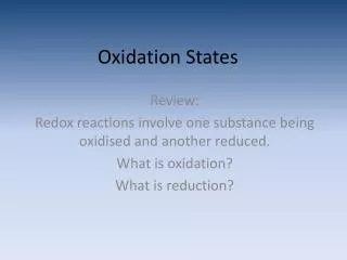 Oxidation States