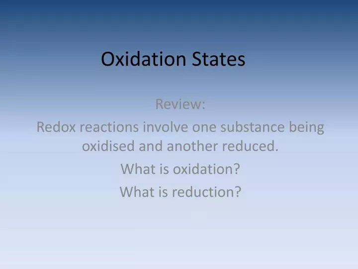 oxidation states