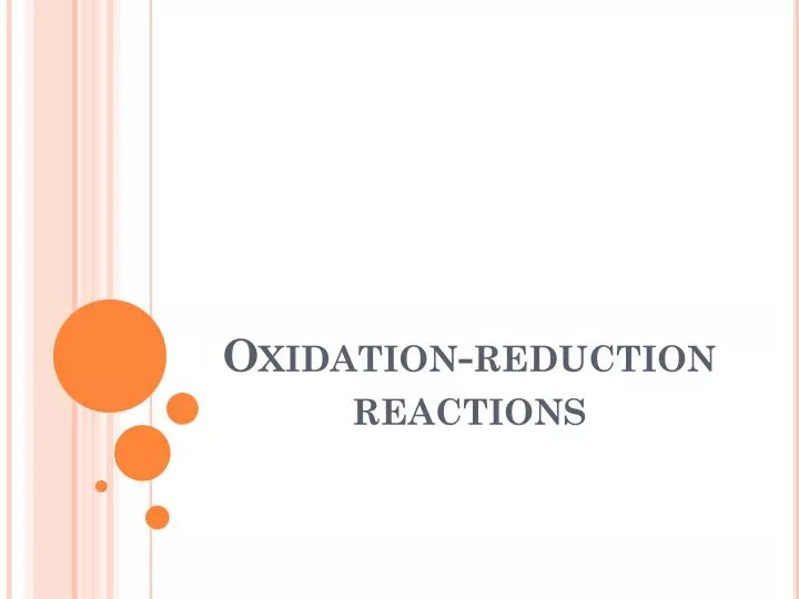 oxidation reduction reactions