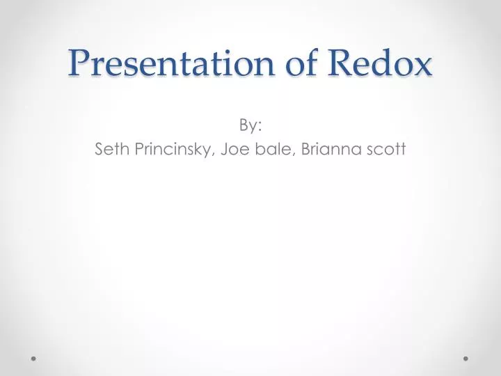 presentation of redox