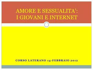 amore e sessualita i giovani e internet