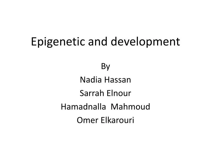 epigenetic and development