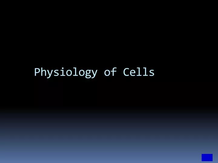 physiology of cells