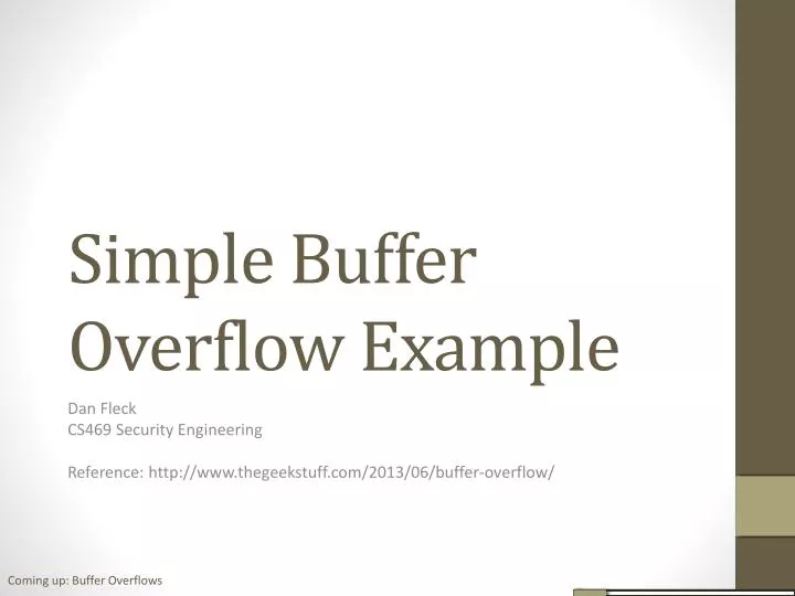 simple buffer overflow example