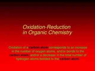 Oxidation-Reduction in Organic Chemistry