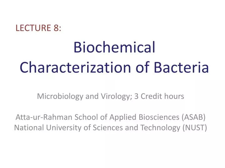 biochemical characterization of bacteria
