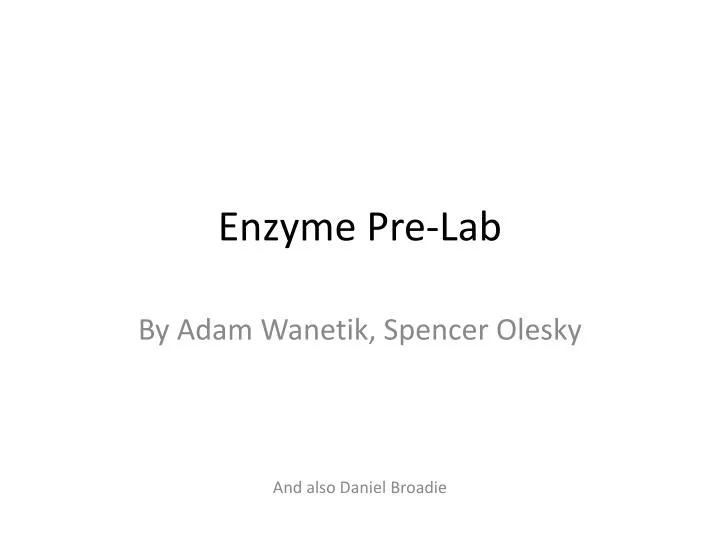 enzyme pre lab
