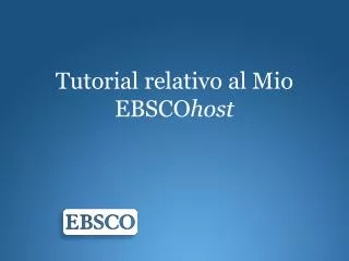 tutorial relativo al mio ebsco host