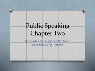 Public Speaking Chapter Two