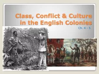Class, Conflict &amp; Culture in the English Colonies