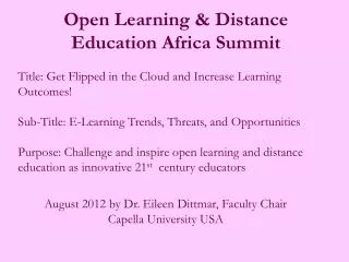 Open Learning &amp; Distance Education Africa Summit
