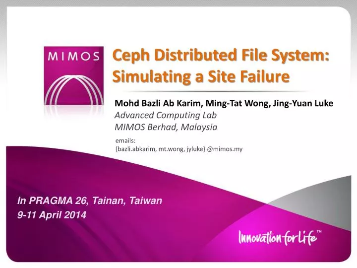 ceph distributed file system simulating a site failure