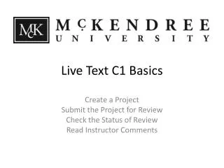 Live Text C1 Basics
