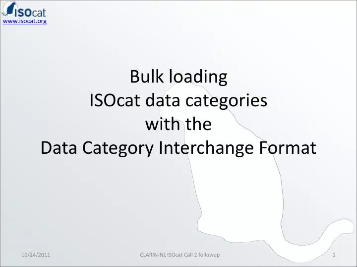 bulk loading isocat data categories with the data category interchange format