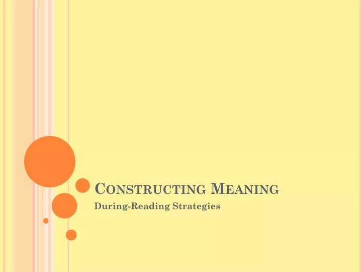 constructing meaning