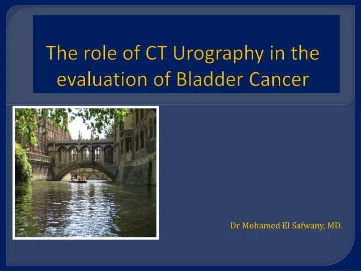 the role of ct urography in the evaluation of bladder cancer