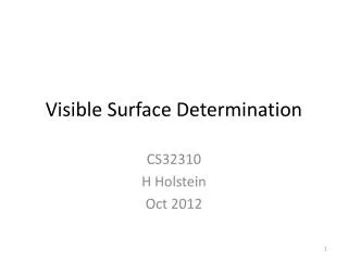 Visible Surface Determination