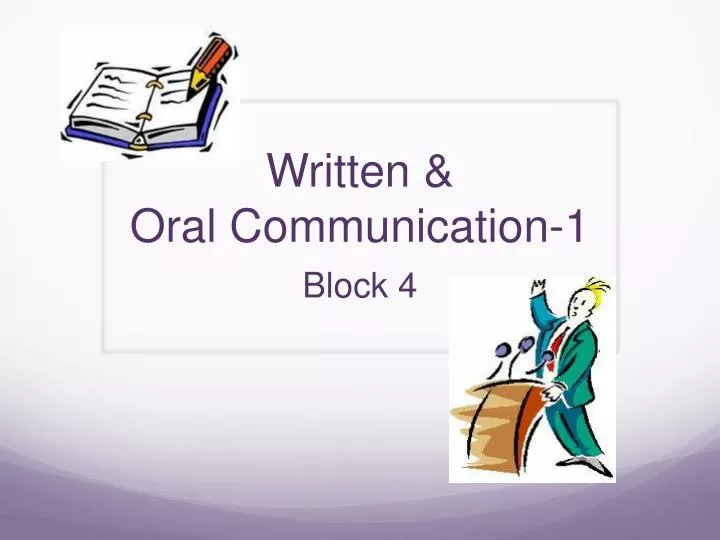 written oral communication 1