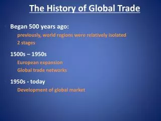 The History of Global Trade