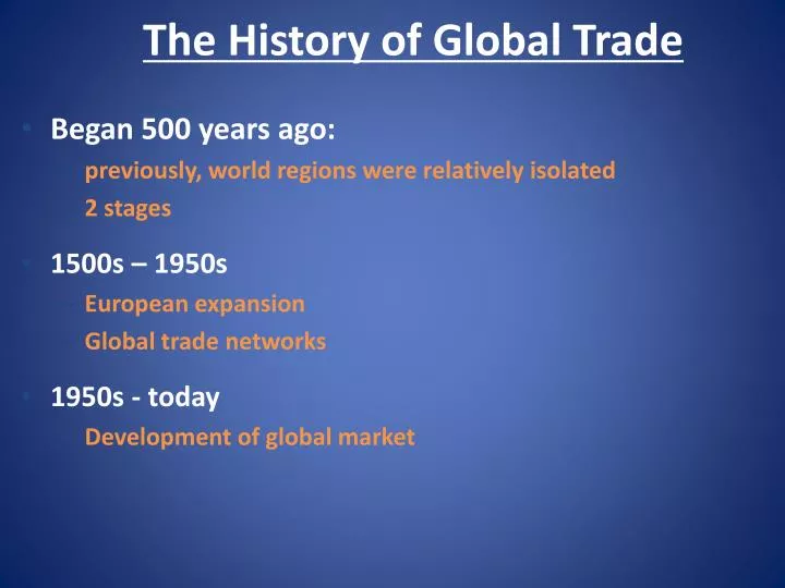 the history of global trade