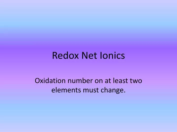 redox net ionics