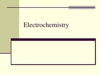 Electrochemistry