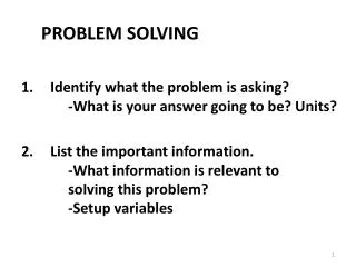 PROBLEM SOLVING