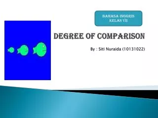 Degree of Comparison By : Siti Nuraida (10131022)