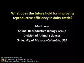 What does the future hold for improving reproductive efficiency in dairy cattle?