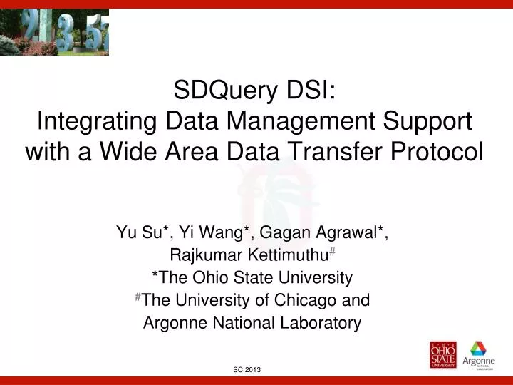 sdquery dsi integrating data management support with a wide area data transfer protocol