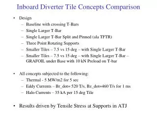 Inboard Diverter Tile Concepts Comparison