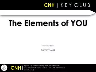 The Elements of YOU