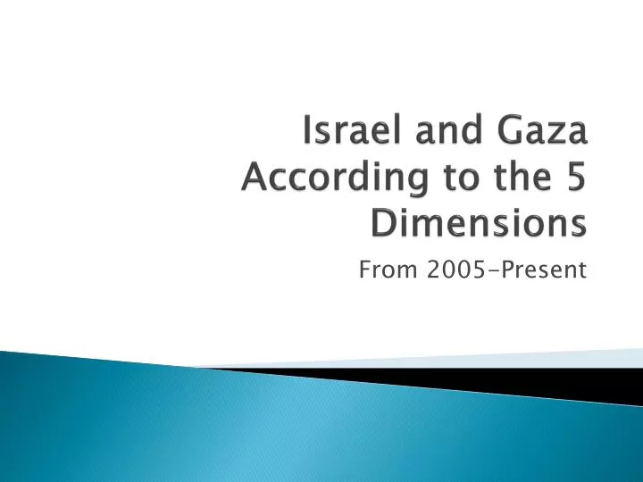 israel and gaza according to the 5 dimensions