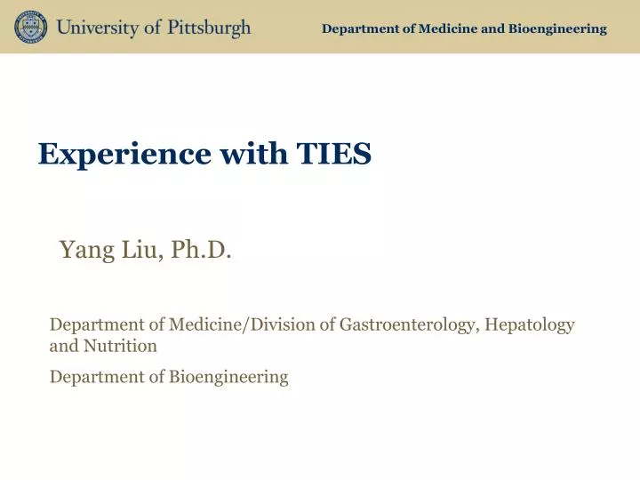 experience with ties