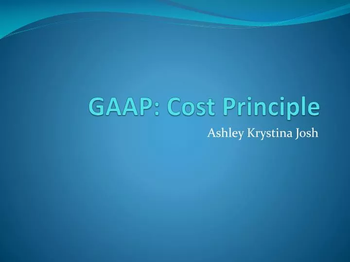 gaap cost principle